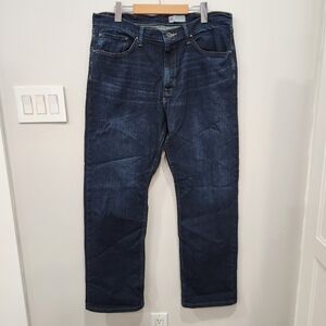 NWOT Wrangler Relaxed Boot Baggy Jeans Blue Dark Wash Stretch Y2K Mens 36x32